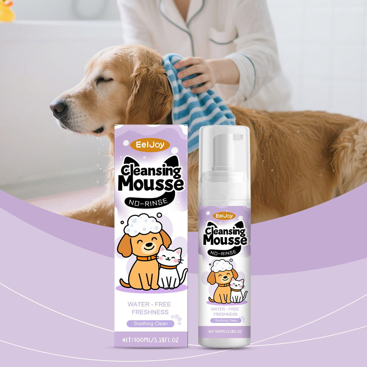 No-Rinse Pet Face Cleansing Mousse – 100 ml Waterless Foam for Facial Fur &amp; Coat – view 8