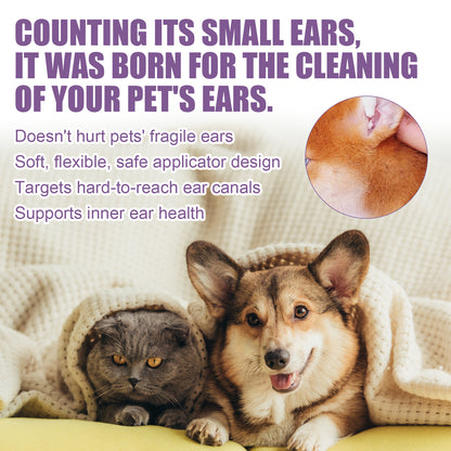 Alcohol-Free Pet Ear Rinse for Dogs and Cats – 4 fl oz (118 ml) with Cotton Swabs – view 5