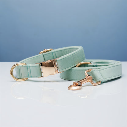 Velvet Dog Collar and Leash Set with Bow – Soft Cotton-Lined Collar, 8 Colors, XS–L – view 15