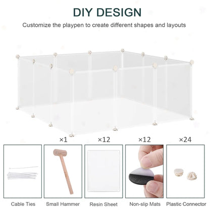 Small Animal Playpen – 12-Panel DIY Pen for Rabbits &amp; Guinea Pigs, 41 x 41 in – view 7