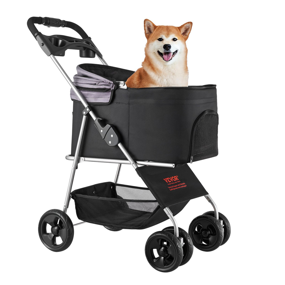 Foldable Dog Stroller with Detachable Car Seat Carrier – 4-Wheel Pet Stroller Up to 35 lbs
