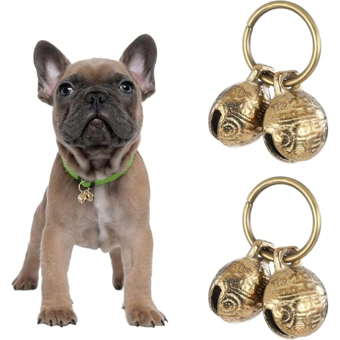 Brass Dog Collar Bells, 4-Pack Loud Copper Bells for Pet Tracking, Gold