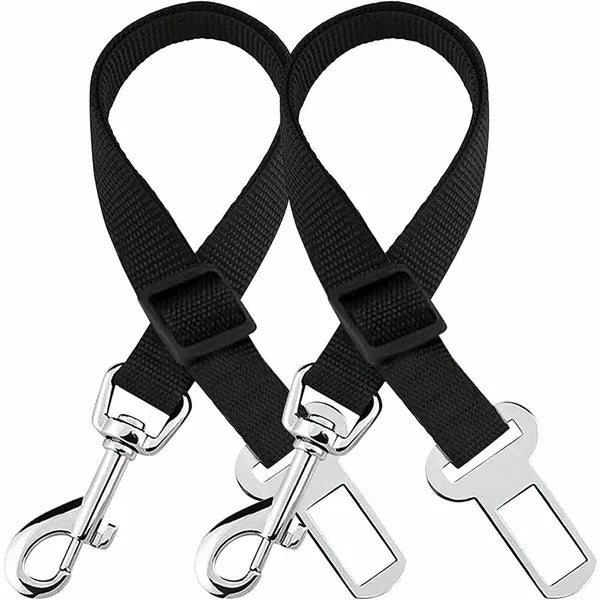 Dog Car Seat Belt 2-Pack – Adjustable Nylon Pet Safety Belt for Dogs &amp; Cats, 16.9–27.2 in, Black – view 4