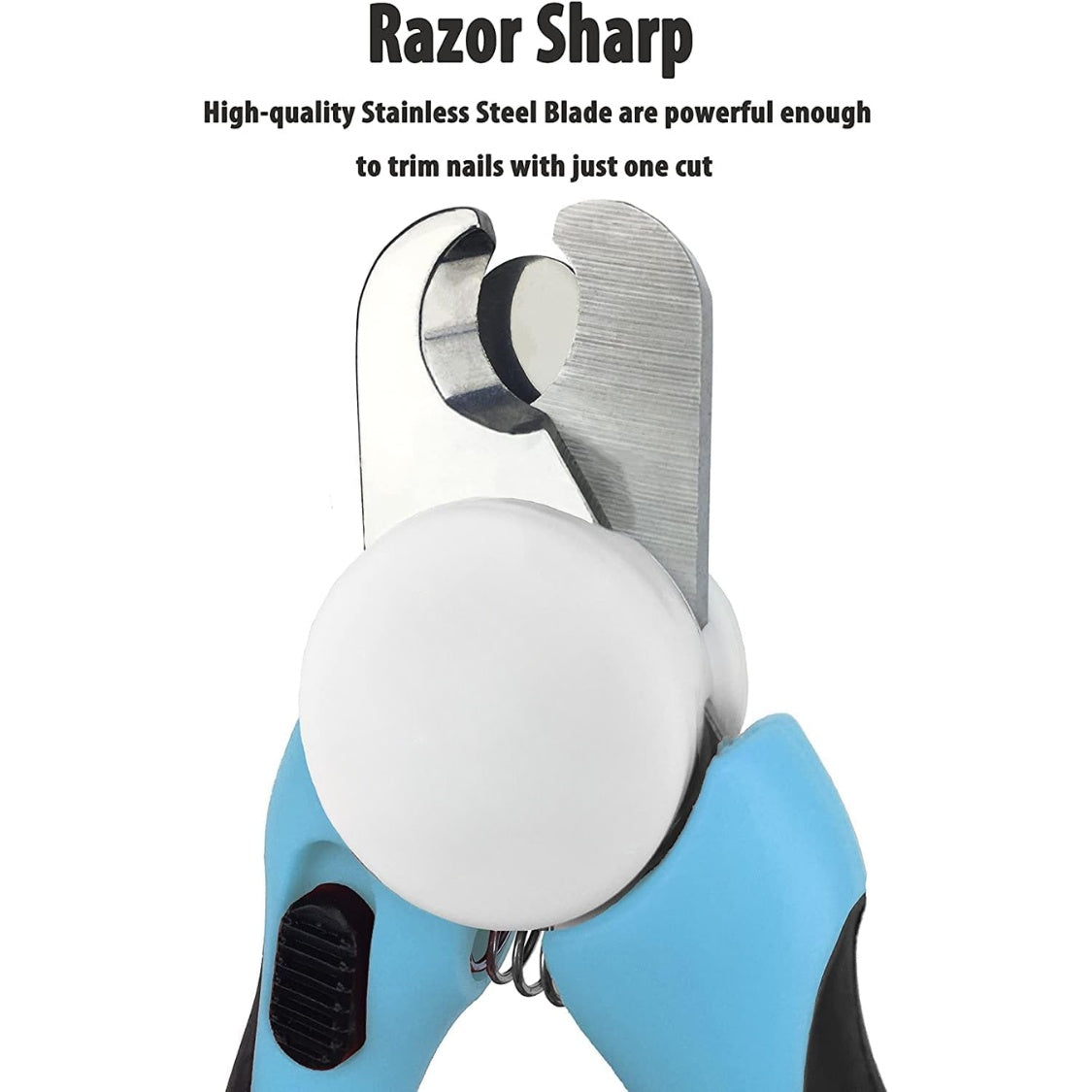 Heavy-Duty Dog Nail Clippers for Medium &amp; Large Dogs with Safety Stop and Built-In Nail File, Blue – view 3