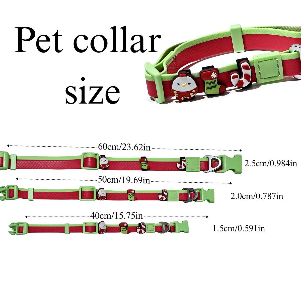 Two-Tone Embossed Dog Leash Set with 3 DIY Charms – Waterproof PVC, 15, 20 &amp; 25 mm, Red, Green or Pink – view 7