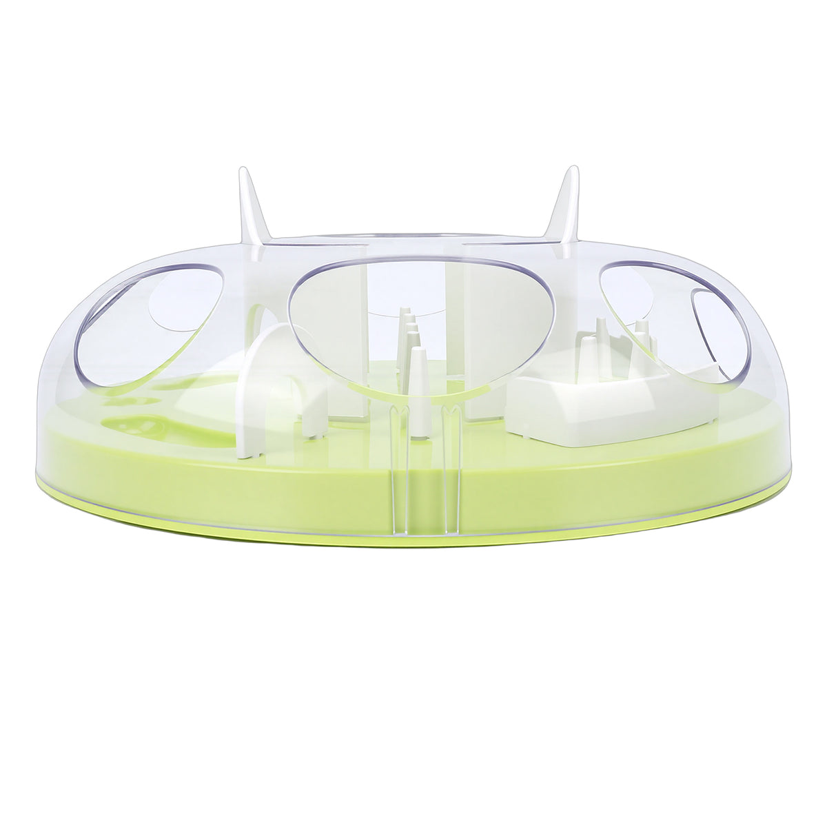 Interactive Cat Puzzle Feeder – Food-Hiding Enrichment Toy with Adjustable Outlet, Green