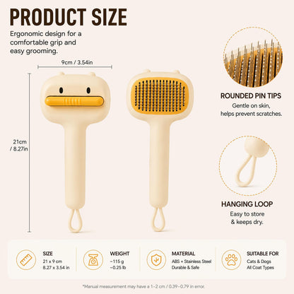 Self-Cleaning Bear Slicker Brush for Cats &amp; Dogs – Deshedding Comb with Non-Slip Handle – view 6