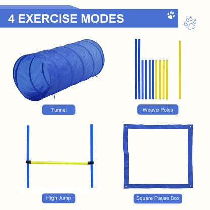 Backyard Dog Agility Training Kit – Tunnel, Weave Poles, High Jump and Pause Box with Carry Bag – view 4