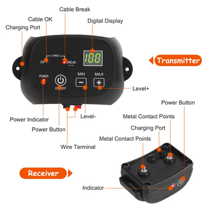 In-Ground Dog Fence System – 0.75 Acre, 100 Adjustable Levels, IPX7 Rechargeable Collar – view 9