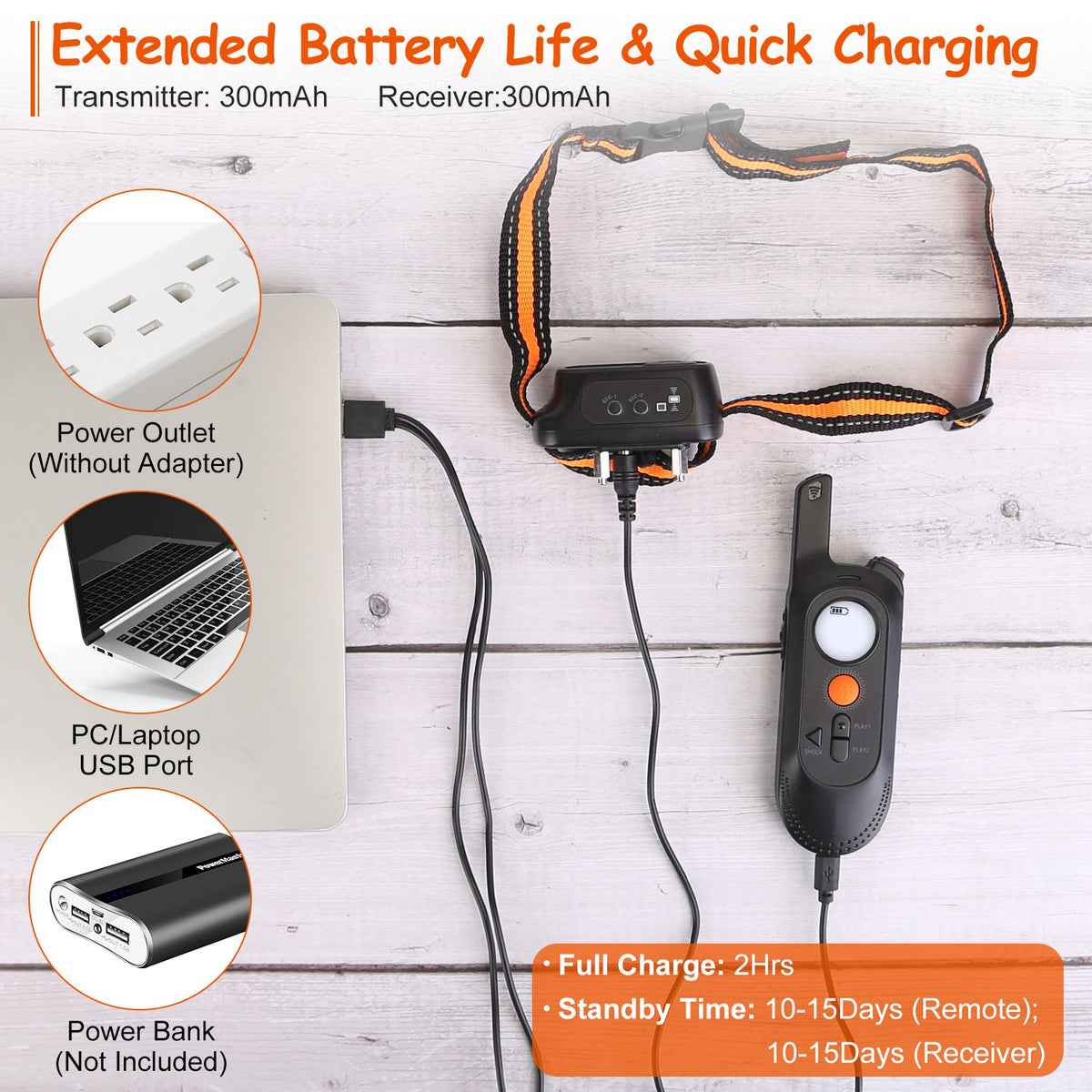 Remote Dog Training Collar with Voice Recording &amp; Keypad Lock – 984 ft, 3 Channels, Rechargeable – view 7