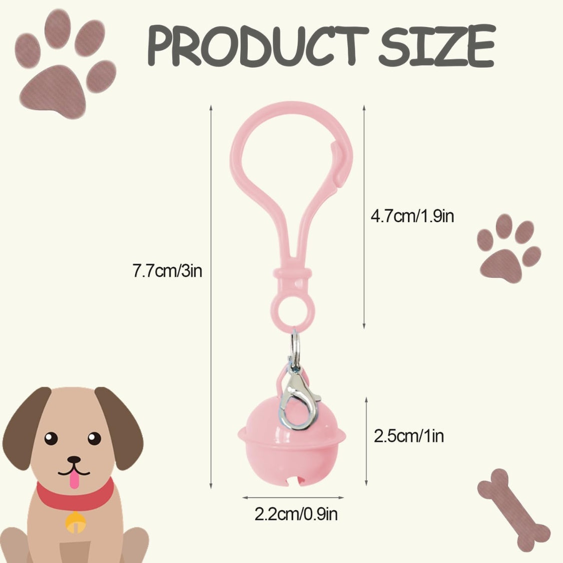 Pet Collar Bells 6-Pack – Loud Multi-Color Dog &amp; Cat Bells with Snap Clips, 0.86 in – view 4