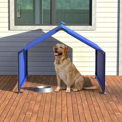 Outdoor Dog Shade Shelter Tent – Waterproof Oxford Canopy, Steel Frame, Blue – view 3