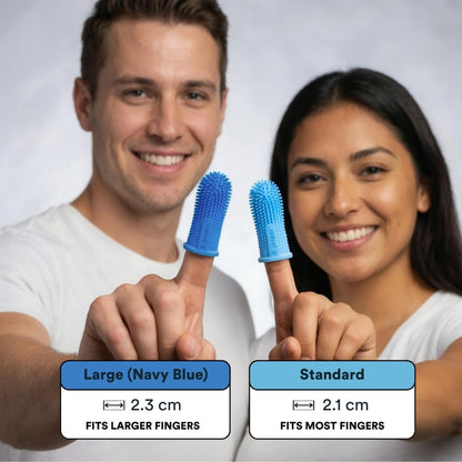 360 Degree Silicone Finger Toothbrush for Dogs and Cats – 2 Pack with Storage Cases, Blue – view 4