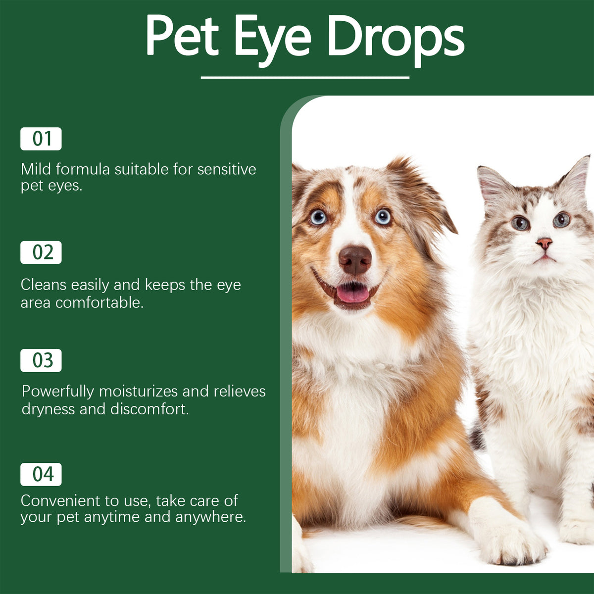 Pet Eye Cleaning Drops for Dogs and Cats – 2 fl oz (60 ml) Dropper Bottle – view 3