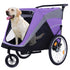 2-in-1 Dog Bike Trailer and Push Cart – Quick-Release Wheels, Holds Up to 100 lbs, Purple and Black