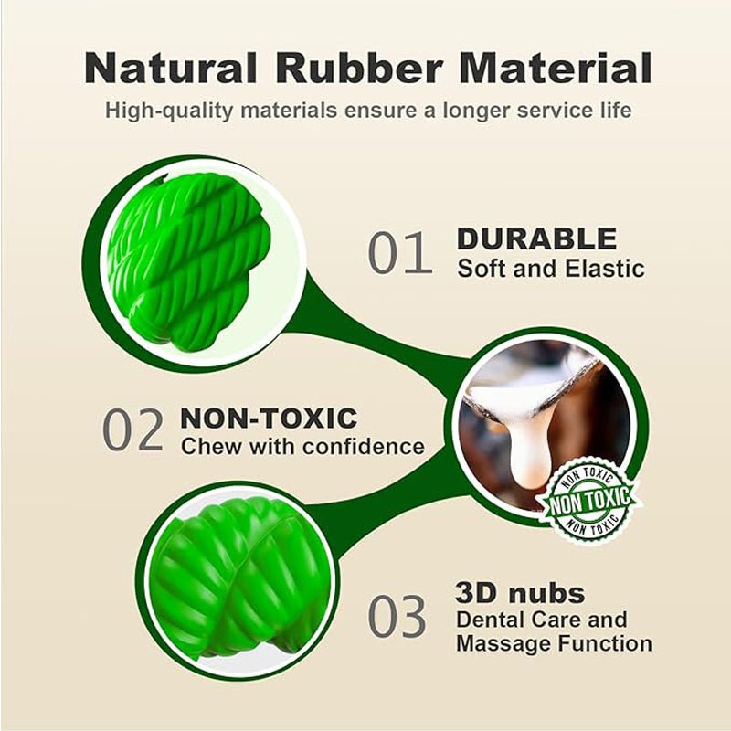 Natural Rubber Horseshoe Dog Chew Toy for Medium and Large Dogs, Green – view 6