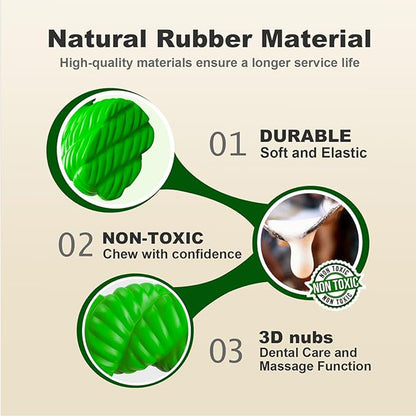 Natural Rubber Horseshoe Dog Chew Toy for Medium and Large Dogs, Green – view 6