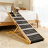 Adjustable Wooden Dog Ramp for Couch – 6 Heights, Non-Slip Carpet, Portable Pet Steps, Natural Wood
