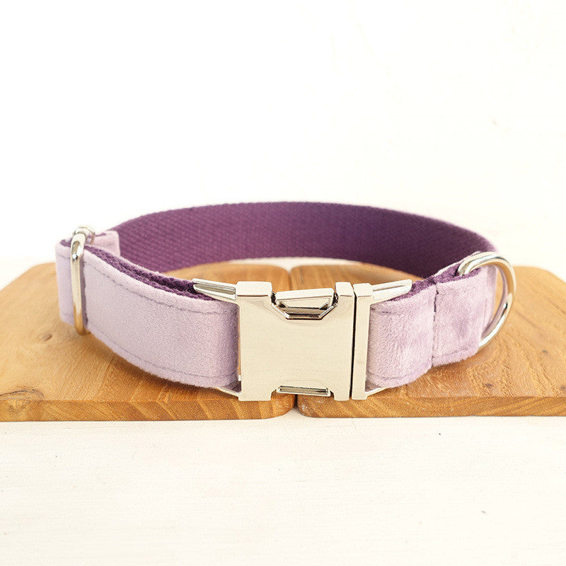 Velvet Dog Harness &amp; Leash Set – Adjustable Drawstring Harness, Collar and Leash Options, Light Purple – view 2