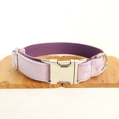 Velvet Dog Harness &amp; Leash Set – Adjustable Drawstring Harness, Collar and Leash Options, Light Purple – view 2
