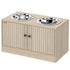 Elevated Dog Bowls with Storage Cabinet – 2 Stainless Bowls & Slow Feeder Insert, Oak – view 9