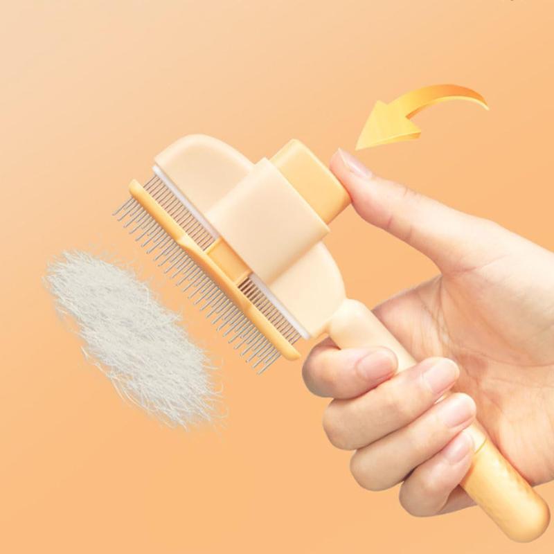 Self-Cleaning Pet Dematting Comb for Long-Haired Cats &amp; Dogs – Knot and Loose Hair Remover – view 2