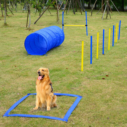 Backyard Dog Agility Training Kit – Tunnel, Weave Poles, High Jump and Pause Box with Carry Bag – view 2