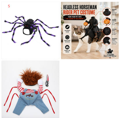 Headless Horseman Dog Costume – Funny Halloween Rider Outfit – view 12
