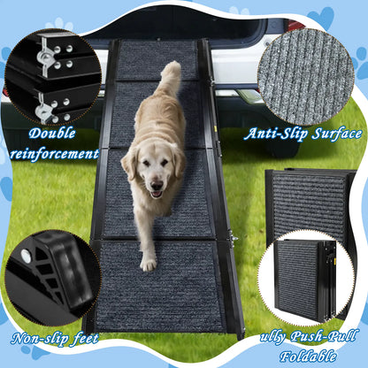 Folding Dog Ramp for Car, SUV &amp; Truck – 71 in Long, 19 in Wide, Non-Slip Surface – view 5