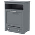Pet Feeder Station Storage Cabinet with Pull-Out Raised Bowls, Shelf & Leash Hooks, Gray – view 9