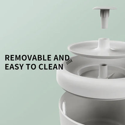 Round Pet Water Fountain 2500 ml (84.5 oz), USB Powered with Quiet Circulating Pump, White – view 3