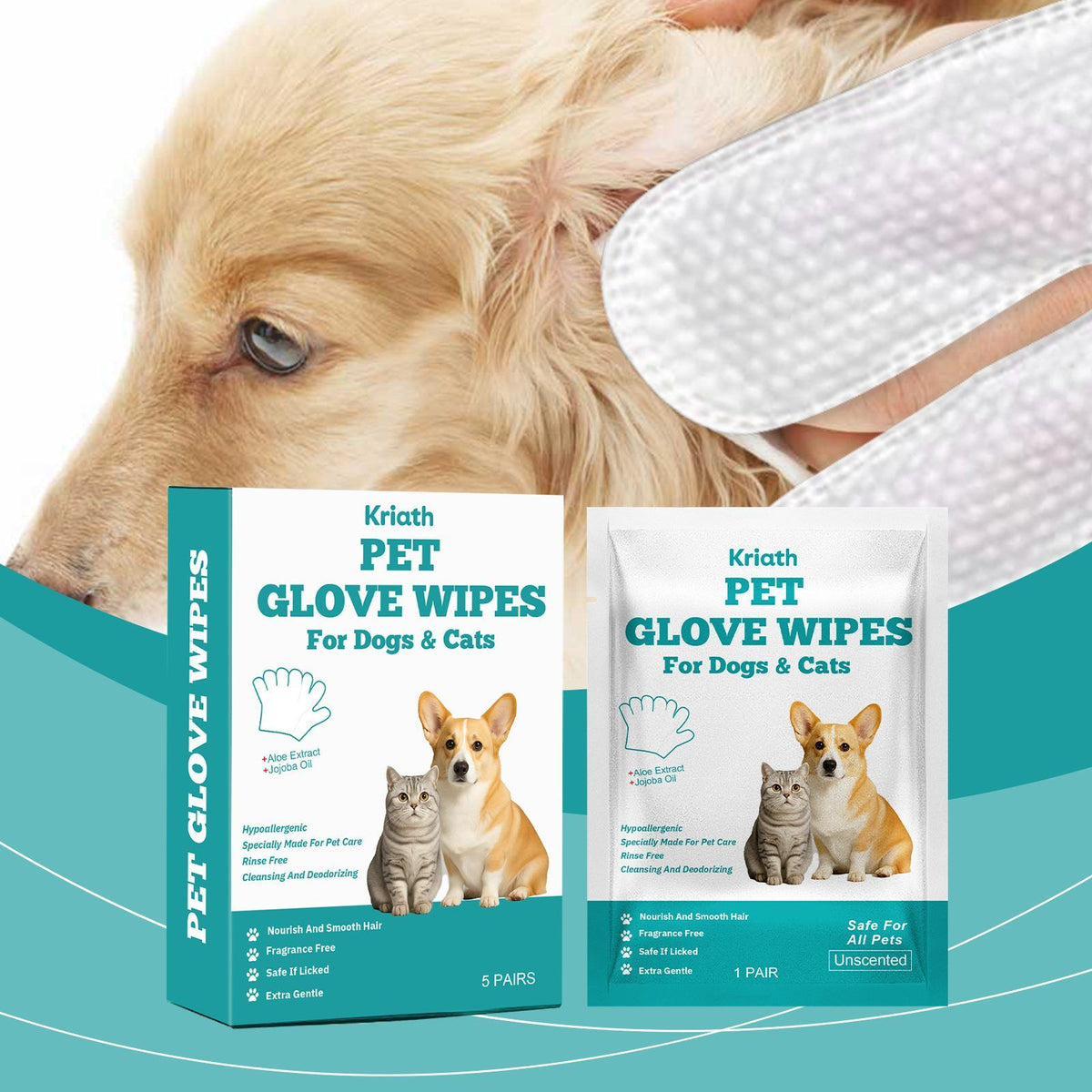 Disposable Pet Glove Wipes – 5 Pre-Moistened Grooming Gloves for Coat &amp; Paws – view 8