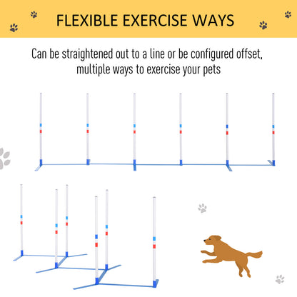Dog Agility Weave Pole Starter Kit – 6 Poles, 120 in Course, 5.3 lb with Bag, White – view 5