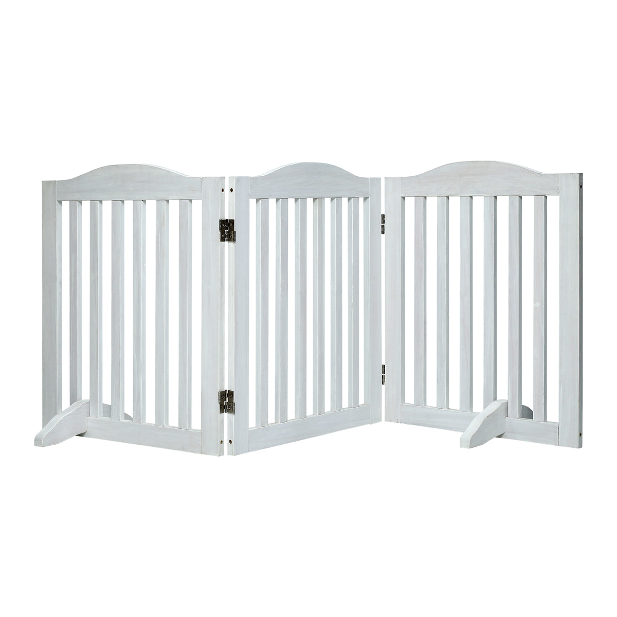 Freestanding Foldable Wooden Dog Gate – 3 Panels, 24 in Tall, White – view 10
