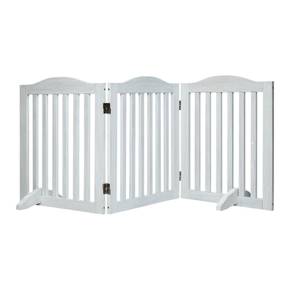 Freestanding Foldable Wooden Dog Gate – 3 Panels, 24 in Tall, White – view 10