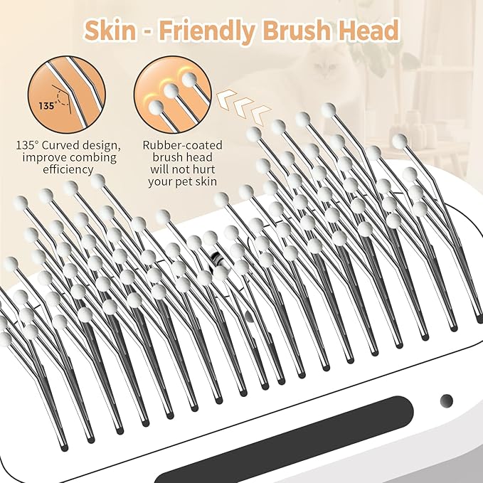 3-in-1 Pet Steam Brush – Water Mist Spray Grooming Brush with Self-Cleaning Release Button – view 8