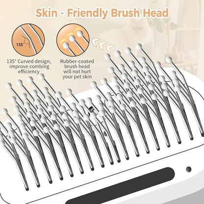3-in-1 Pet Steam Brush – Water Mist Spray Grooming Brush with Self-Cleaning Release Button – view 8