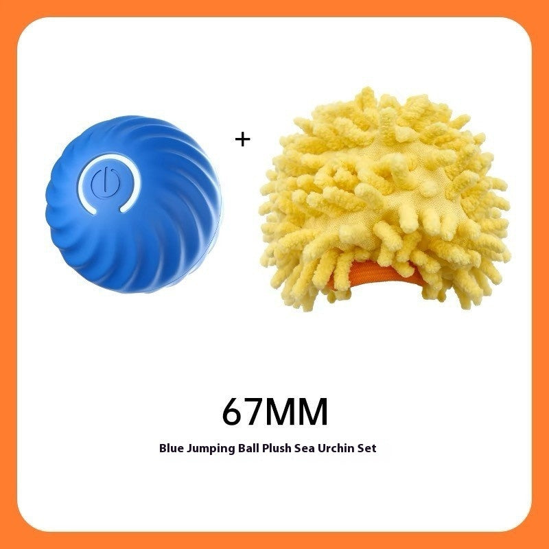 USB Jumping Ball Dog Toy – Bouncy Ball with Spare Shells &amp; Spiky Sleeves, Blue or Orange – view 18