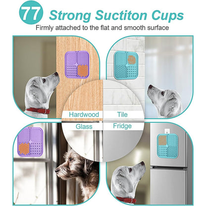 Silicone Lick Mats for Dogs and Cats 2-Pack with Suction Cups and Textured Surfaces – view 2
