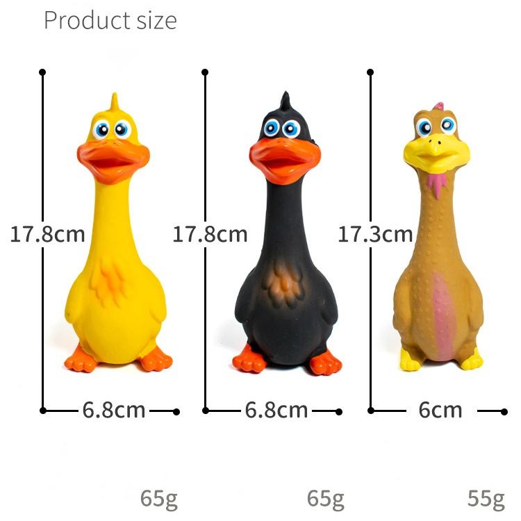 Latex Screaming Chicken Squeaky Dog Toys 3-Pack for Interactive Play – view 3