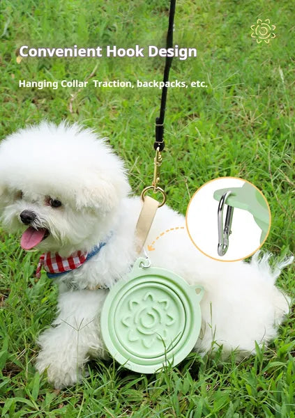 3-in-1 Collapsible Silicone Slow Feeder Travel Bowl with Suction Cups &amp; Hanging Hook – view 2