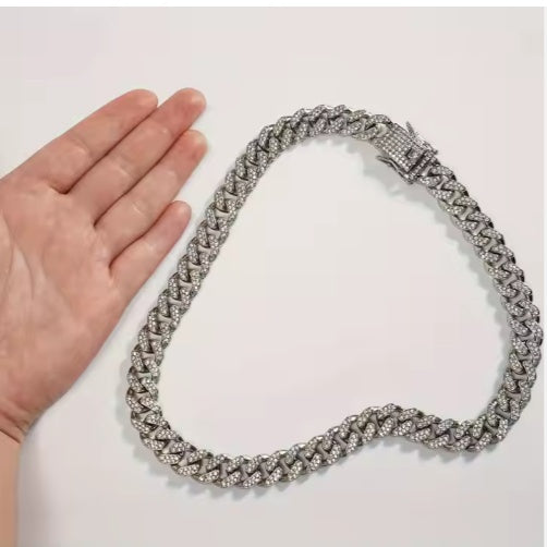 Rhinestone Dog Chain Collar – Sparkling Alloy Choker Necklace for Dogs &amp; Cats, Gold or Silver, Sizes S–3XL
