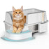 Stainless Steel Cat Litter Box with Step Footboard & Scoop – 30 L, Semi-Enclosed – view 6