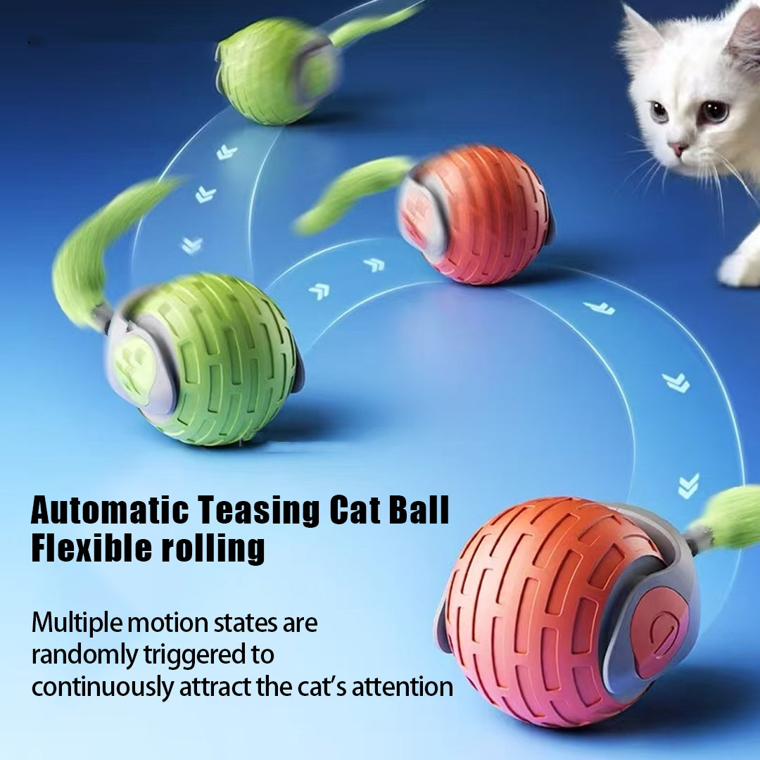 Automatic Rolling Ball Cat Toy – USB Rechargeable, Tap-to-Wake, Quiet Silicone Shell – view 2