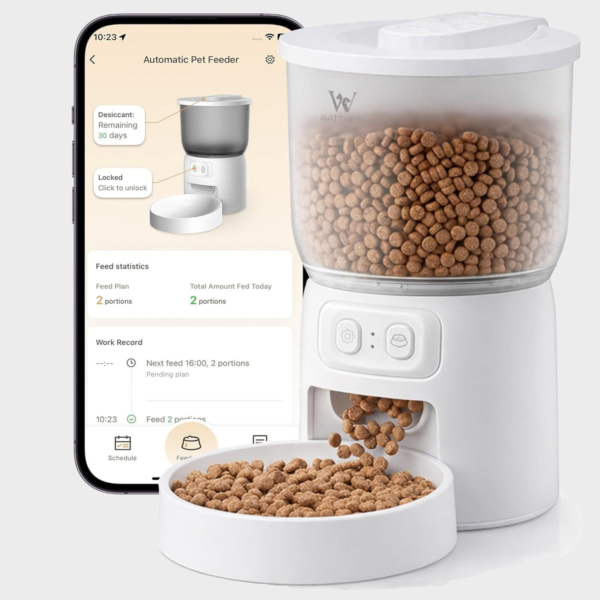 Wi-Fi Automatic Cat Feeder – 3.5 L Timed Dry Food Dispenser, Up to 10 Meals a Day