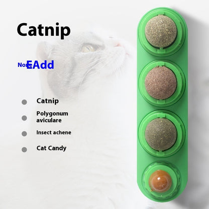 Wall-Mounted Rotating Catnip and Silvervine Ball Cat Toy, 3-in-1 Stick-On Lick Ball – view 6
