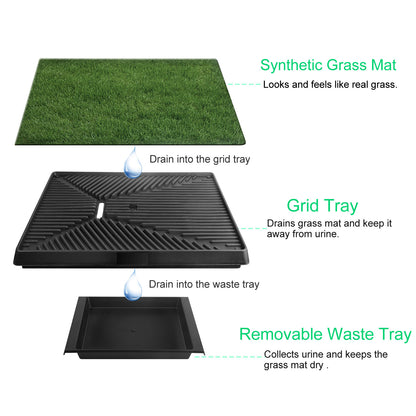 Artificial Grass Dog Potty – 3-Layer Indoor/Outdoor Pee Pad Tray, 25 x 20 in – view 8