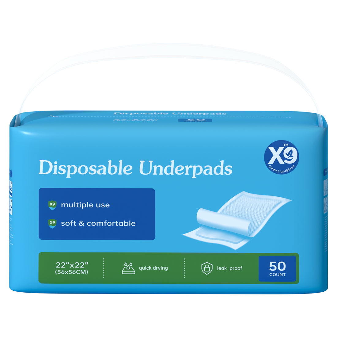 Disposable Underpads – Leak-Proof Pee Pads for Dogs, Beds &amp; Sofas, 50 Count