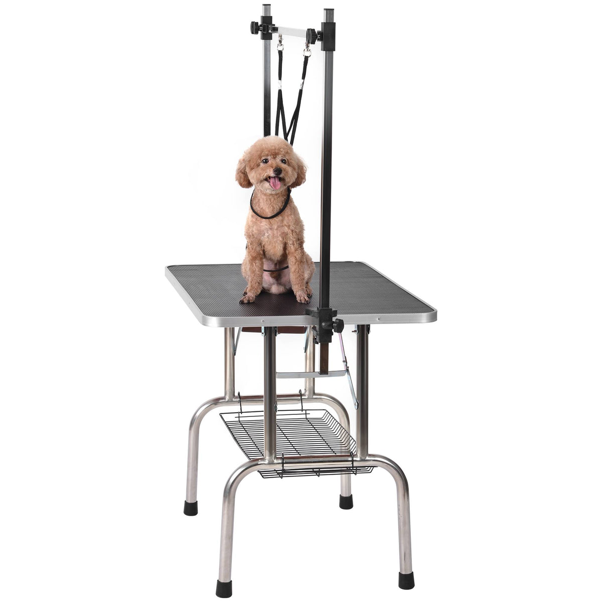 Portable Folding Dog Grooming Table with Overhead Arm &amp; Mesh Tray, 36 Inch, Black – view 8