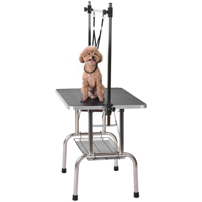 Portable Folding Dog Grooming Table with Overhead Arm &amp; Mesh Tray, 36 Inch, Black – view 8